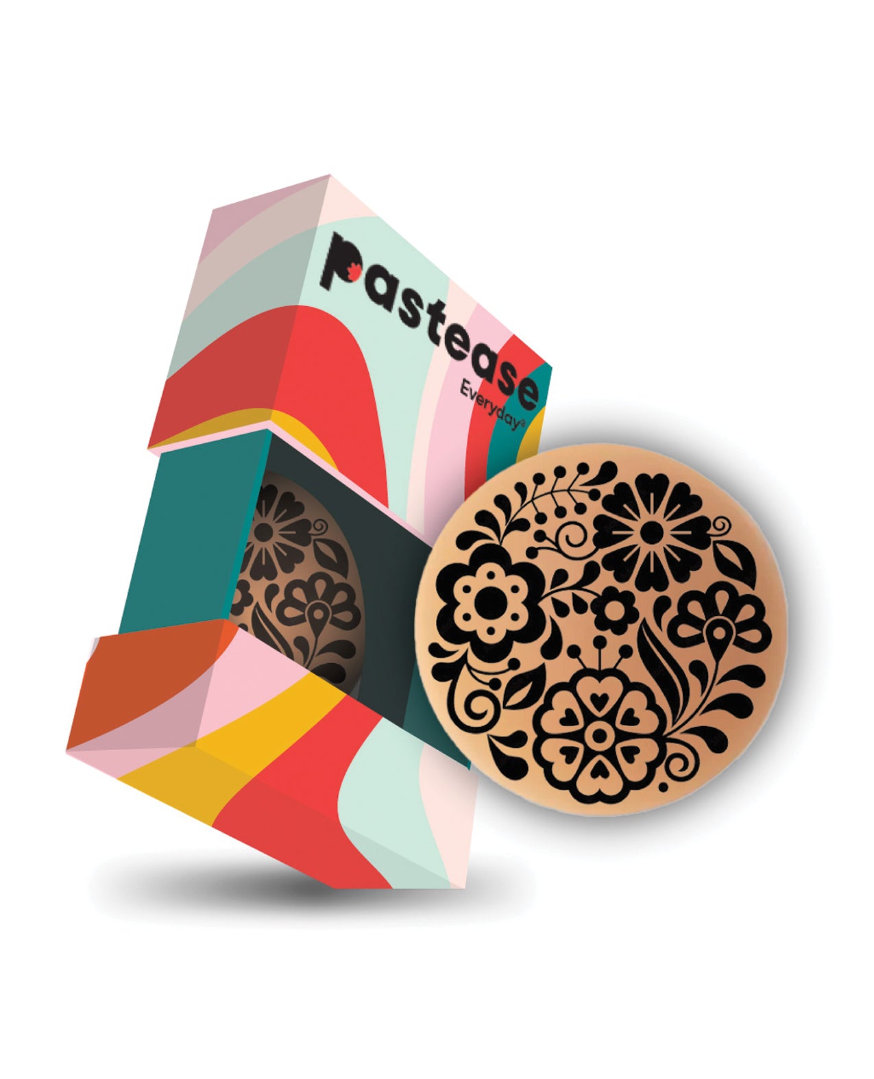 Pastease HALOS Silicone Floral Nipple Covers w/Travel Box - Bloom D+ Cup 10 or More Uses