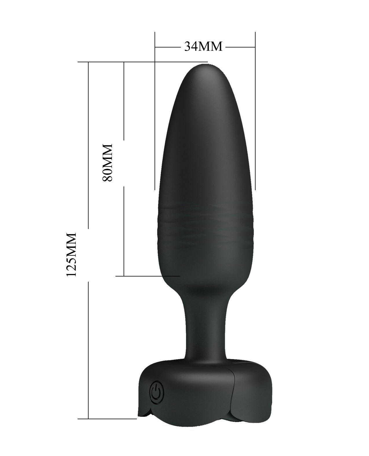 Pretty Love Tarion Thrusting Butt Plug w/Multi Color Bottom Light - Black