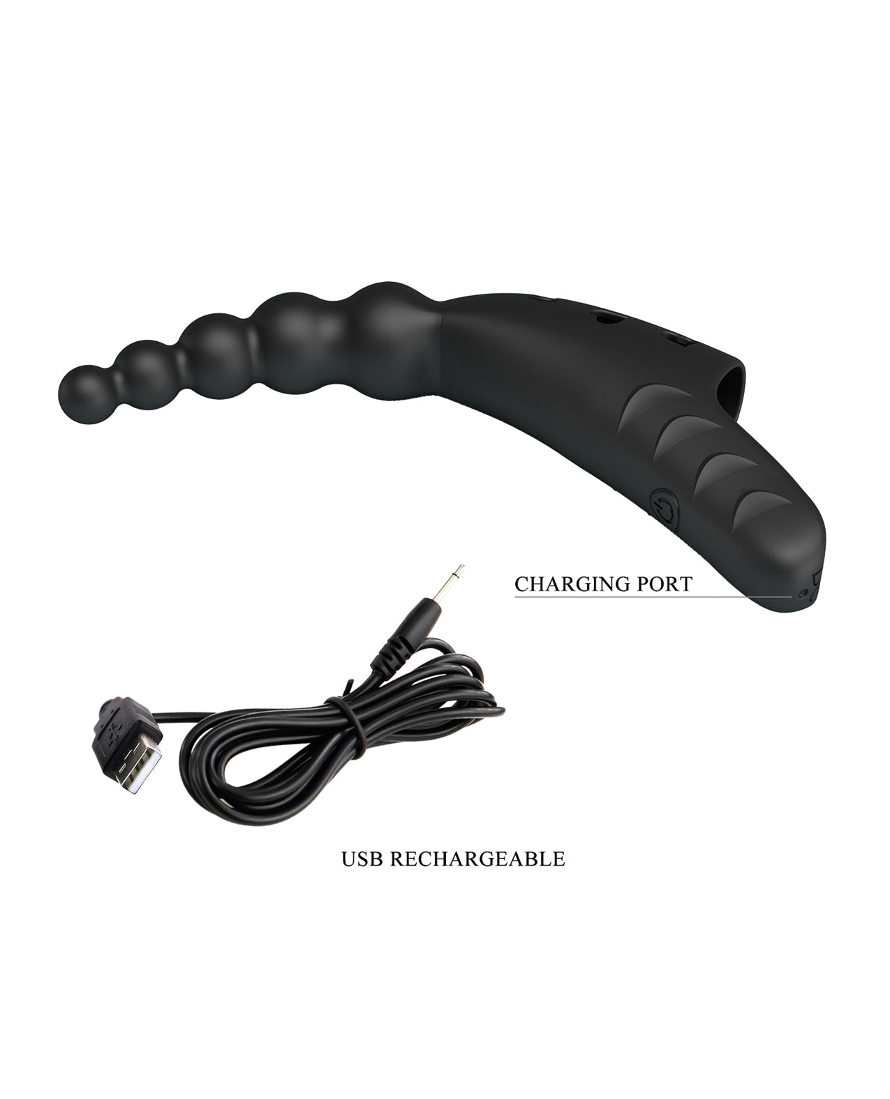 Pretty Love Jordin Beaded Finger Vibe - Black