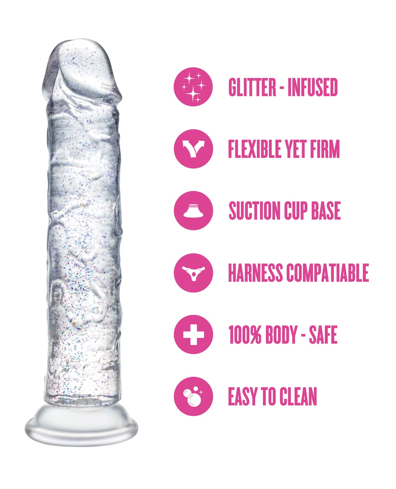 Blush Naturally Yours - Glamor - Sparkling Clear Dildo