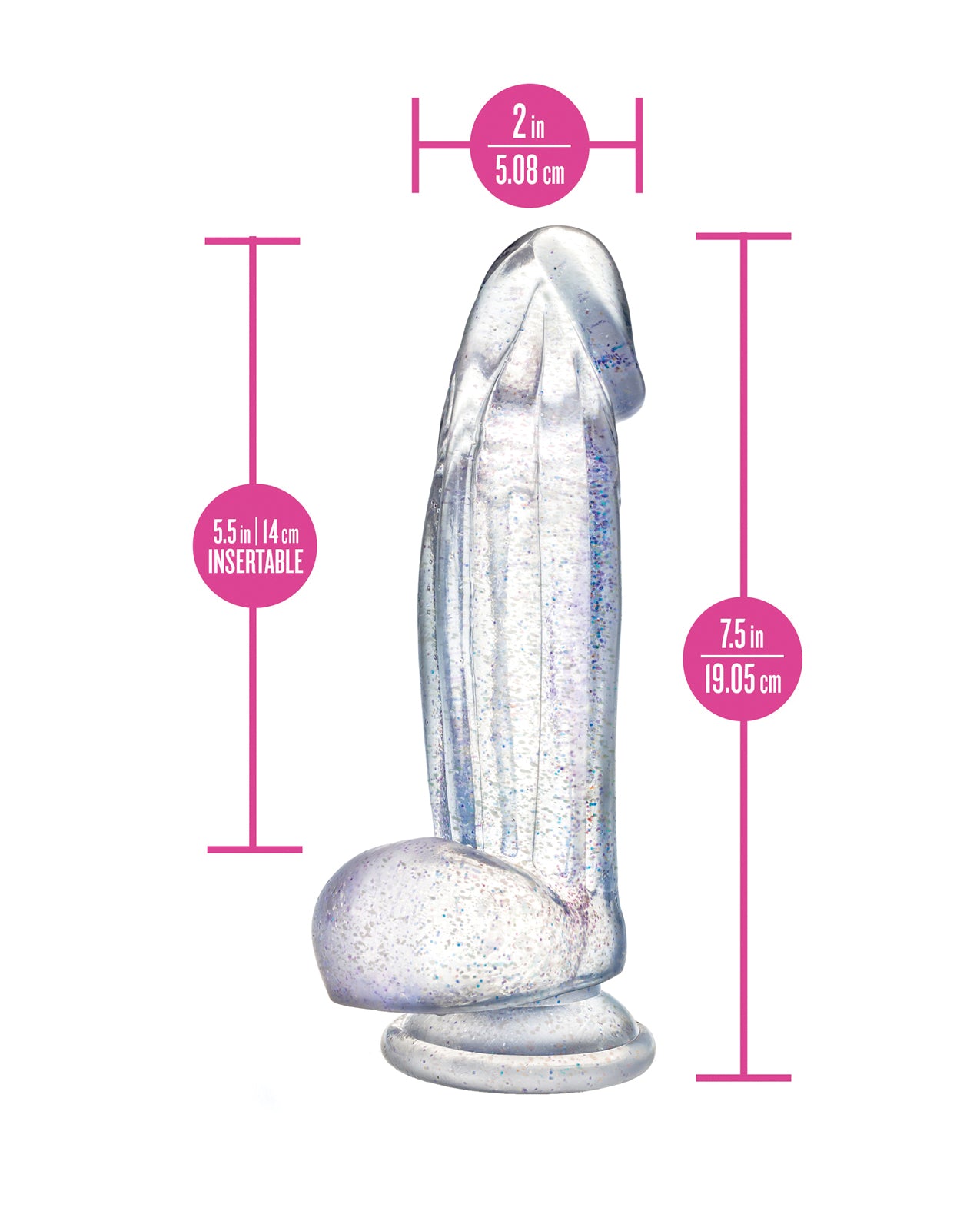 Blush Naturally Yours Bling - Sparkling Clear Dildo