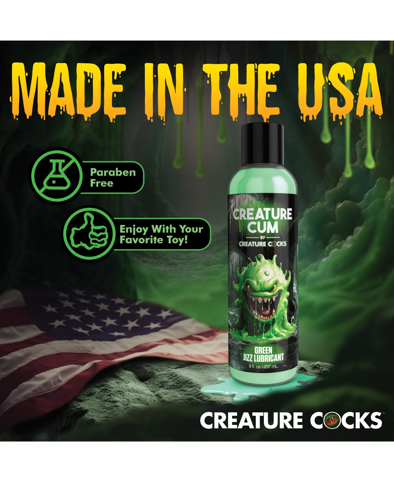 Creature Cocks - Creature Cum Green Water-Based Lubricant 8 oz