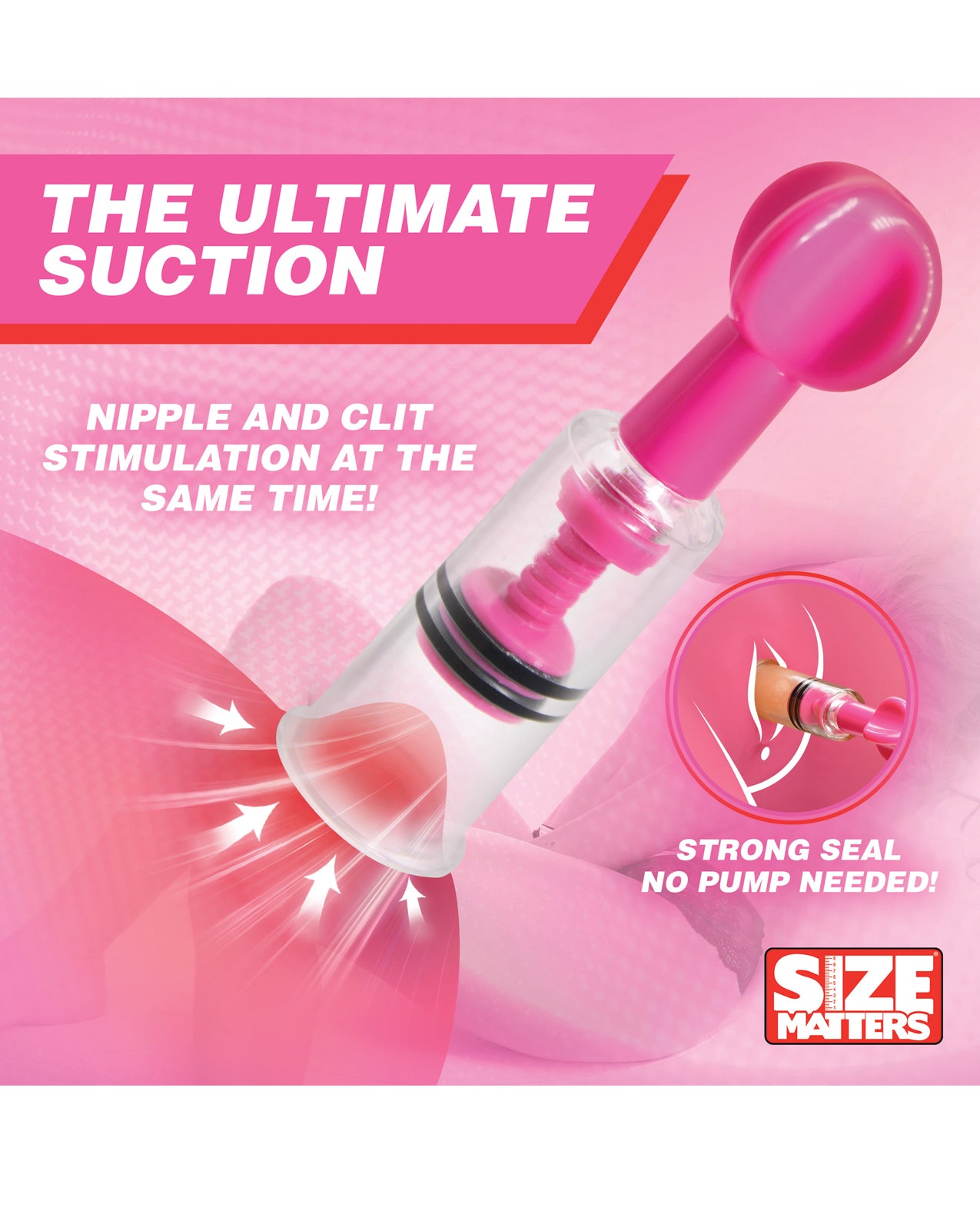 Size Matters MAXtwist Clit & Nipple Triple Sucker Set - Pink