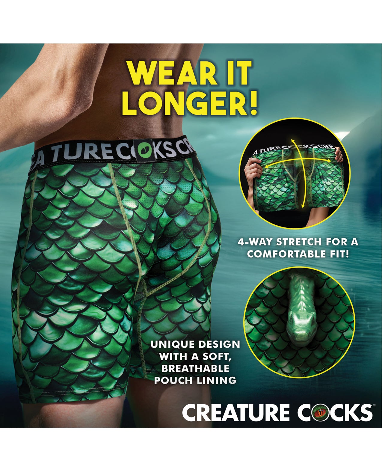 Creature Cocks - Creature Wear Cockness Monster Lake Creature Boxer Shorts - SM