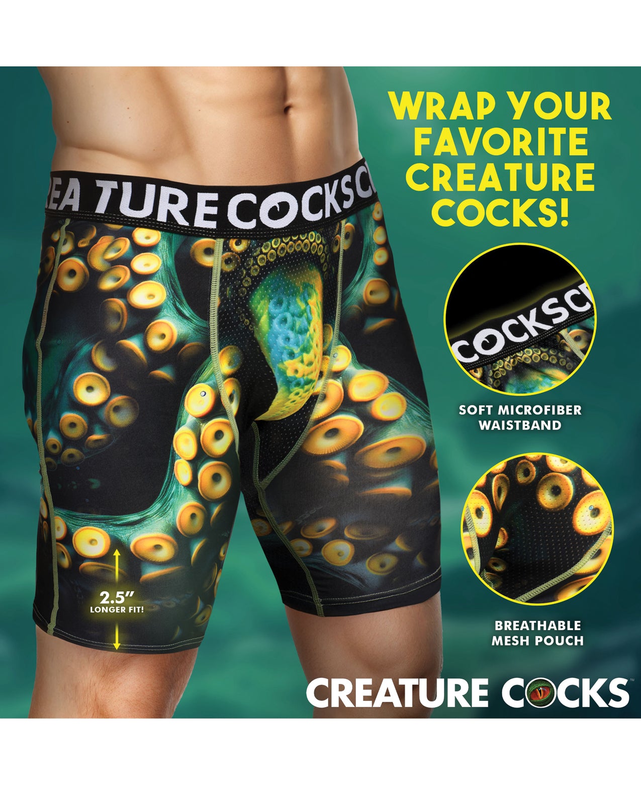 Creature Cocks - Creature Wear Monstropus Tentacled Monster Boxer Shorts - MD