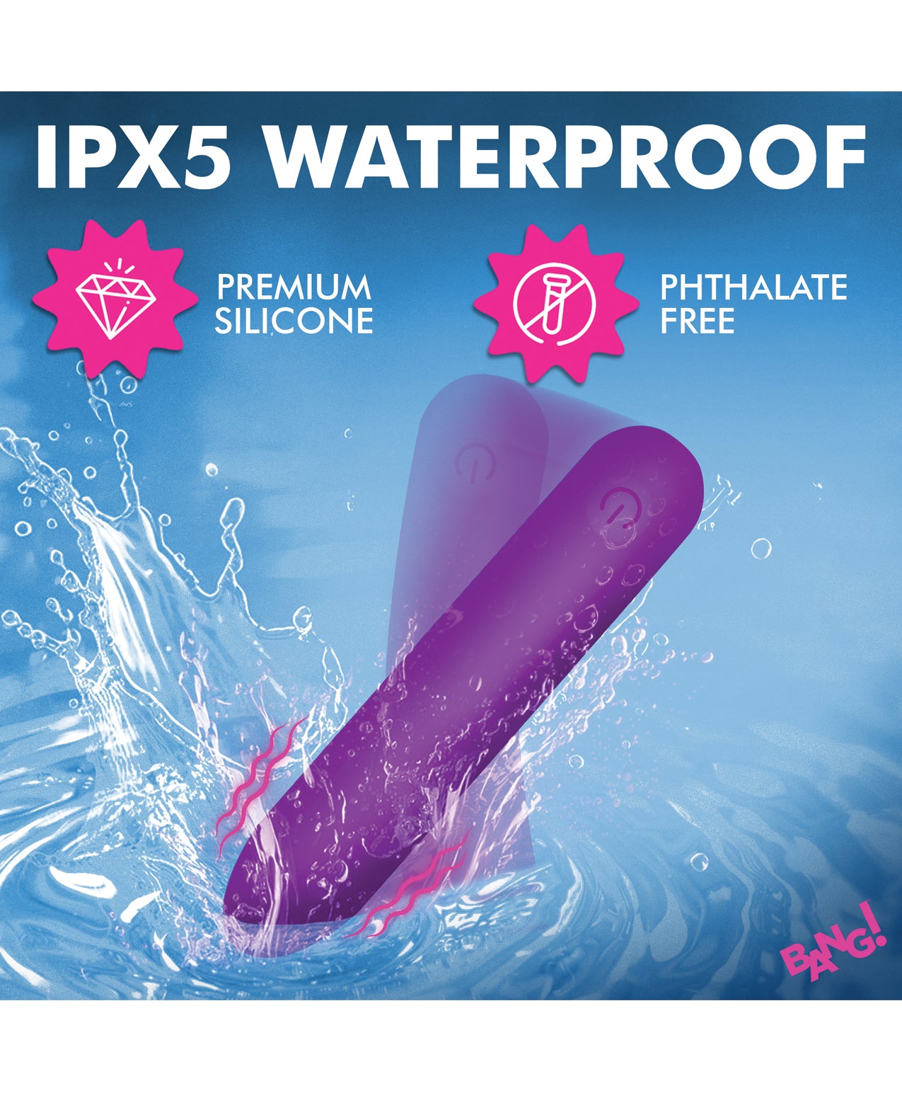 Bang! Tapered Flexible Silicone Bullet - Purple