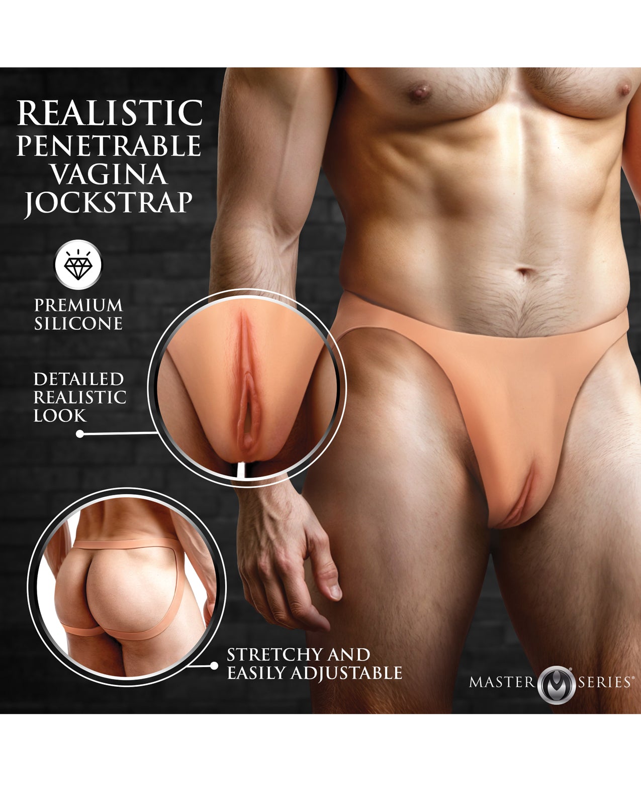 Pussy Strap Silicone Vagina Jockstrap