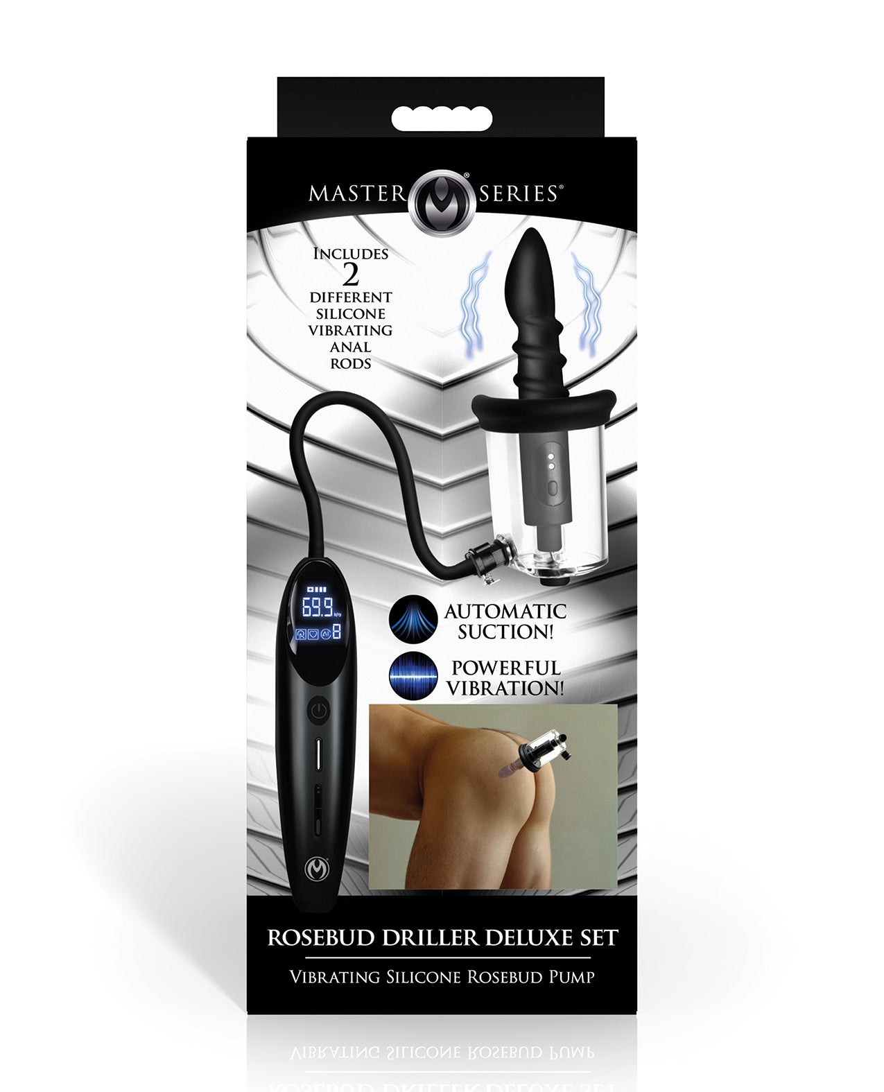Master Series Rosebud Driller Deluxe Set Vibrating Silicone Rosebud Pump