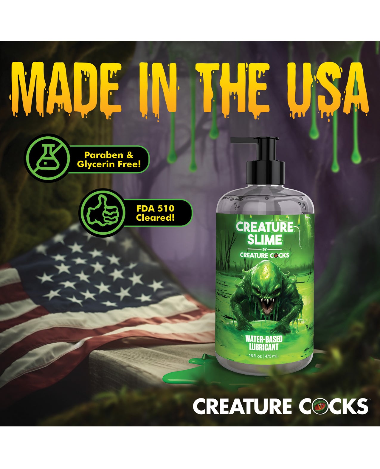 Creature Cocks - Creature Slime Water-Based Lubricant 16 oz