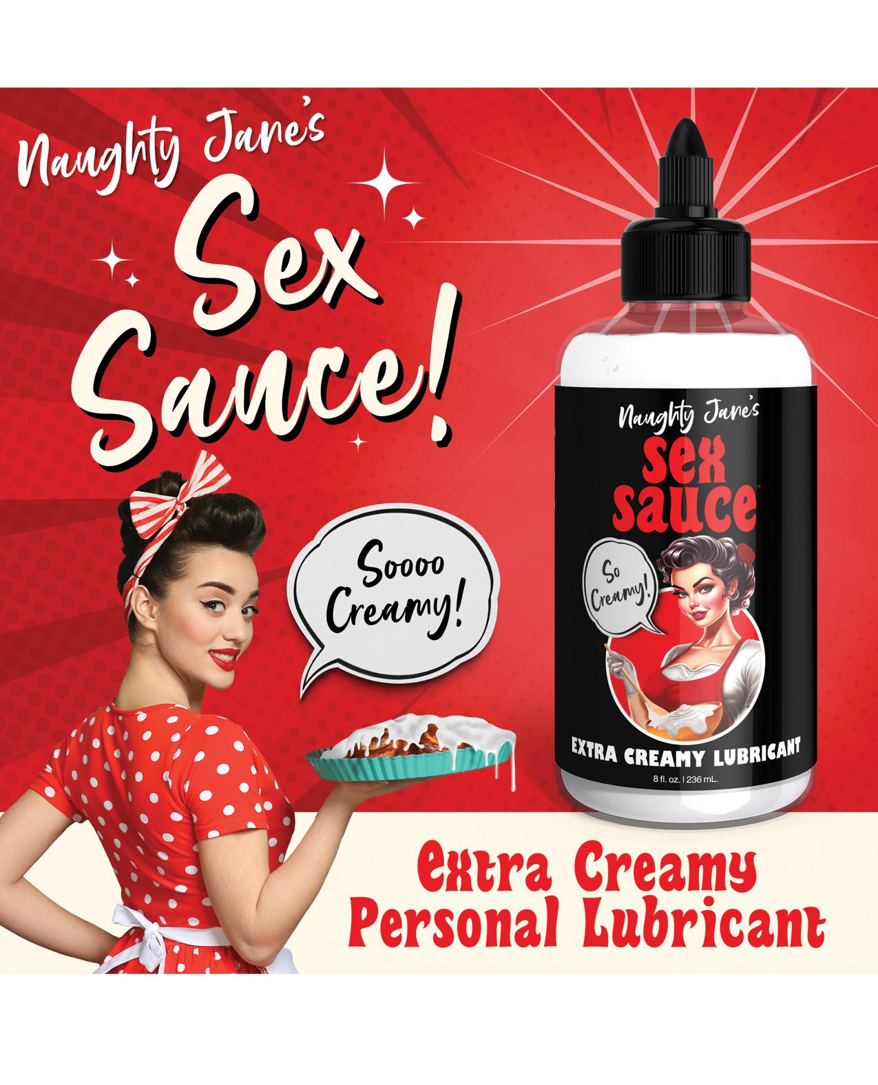 Naughty Jane's Sex Sauce Extra Creamy Lubricant - 8 oz