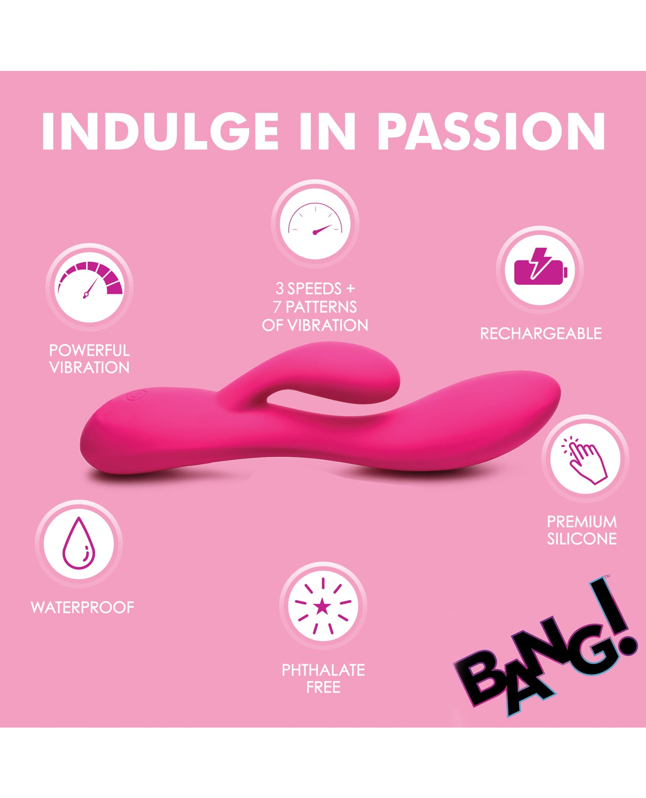 Bang! 10X Flexible Silicone Rabbit - Pink