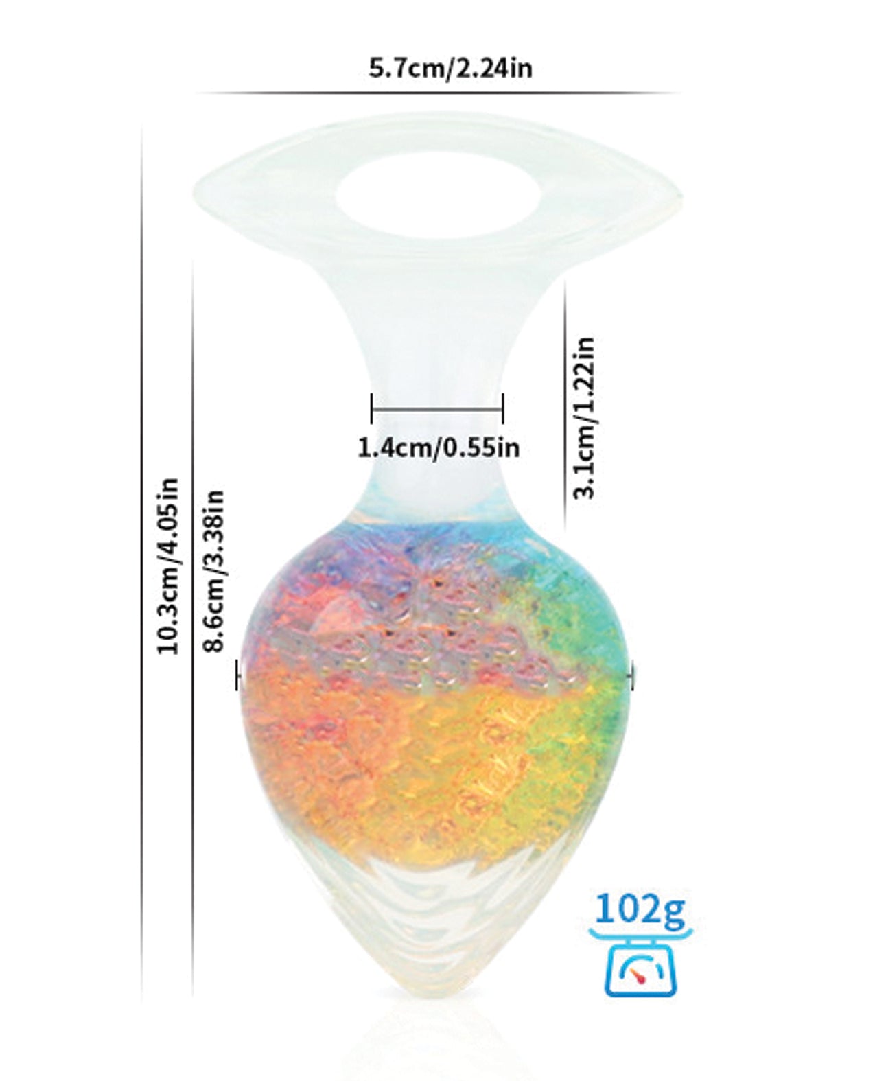 Luxe Prism Large Plug - Rainbow