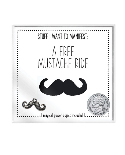 Warm Human A Free Mustache Ride Mini Card & Charm