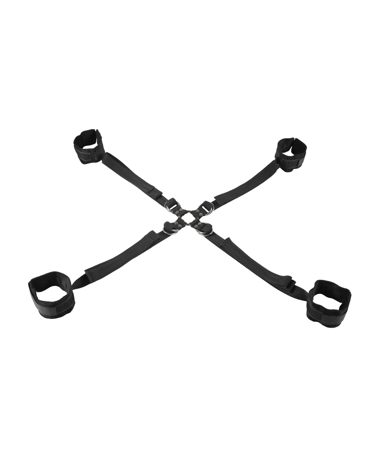 Sportsheets Velvet Noir Adjustable Hog Tie & Cuff Set - Black