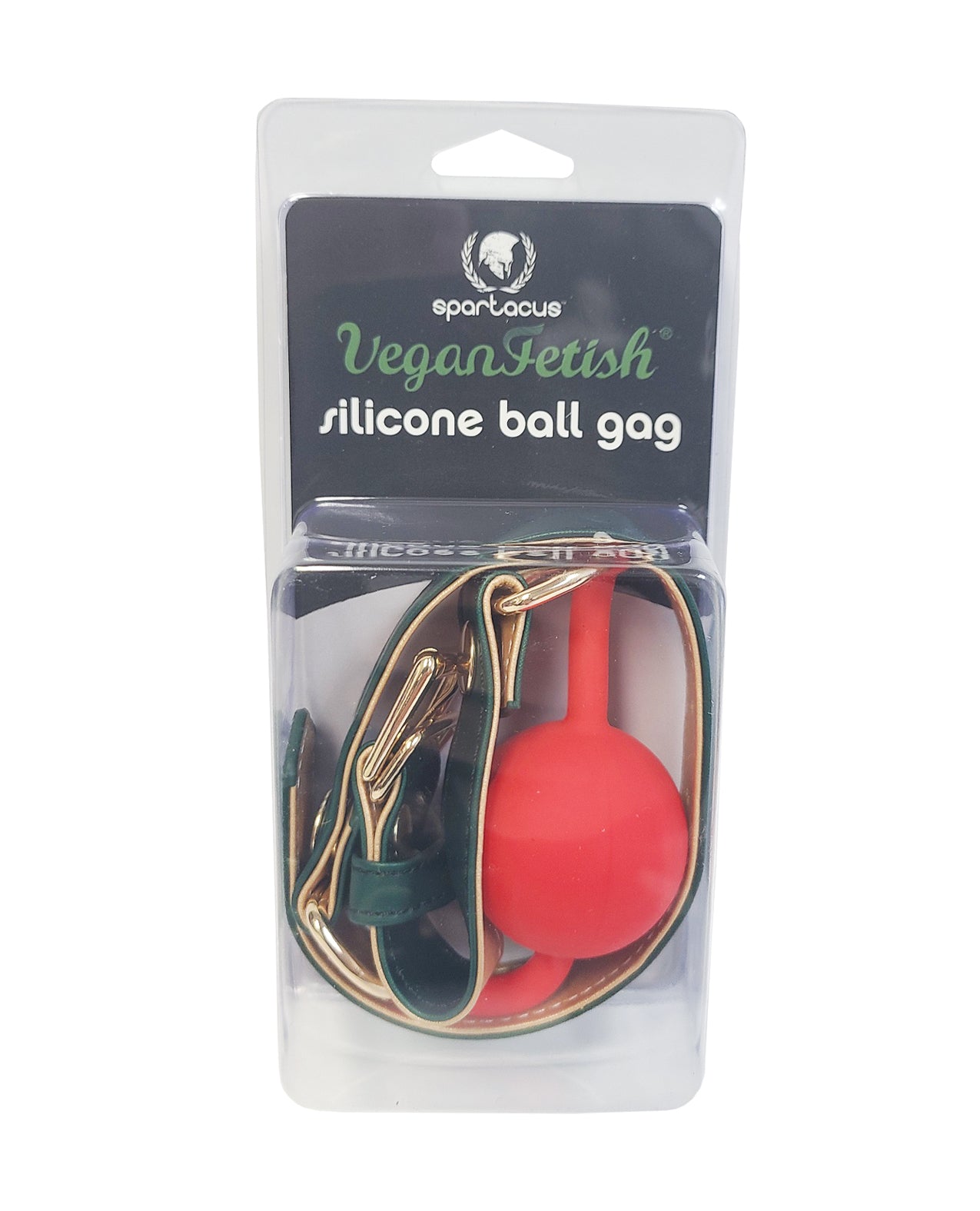 Spartacus Silicone Ball Gag w/Green PU Straps - 46 mm
