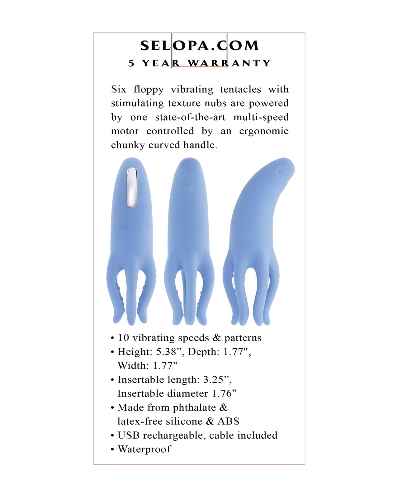 Selopa Tentacle Tickler Masturbator - Blue