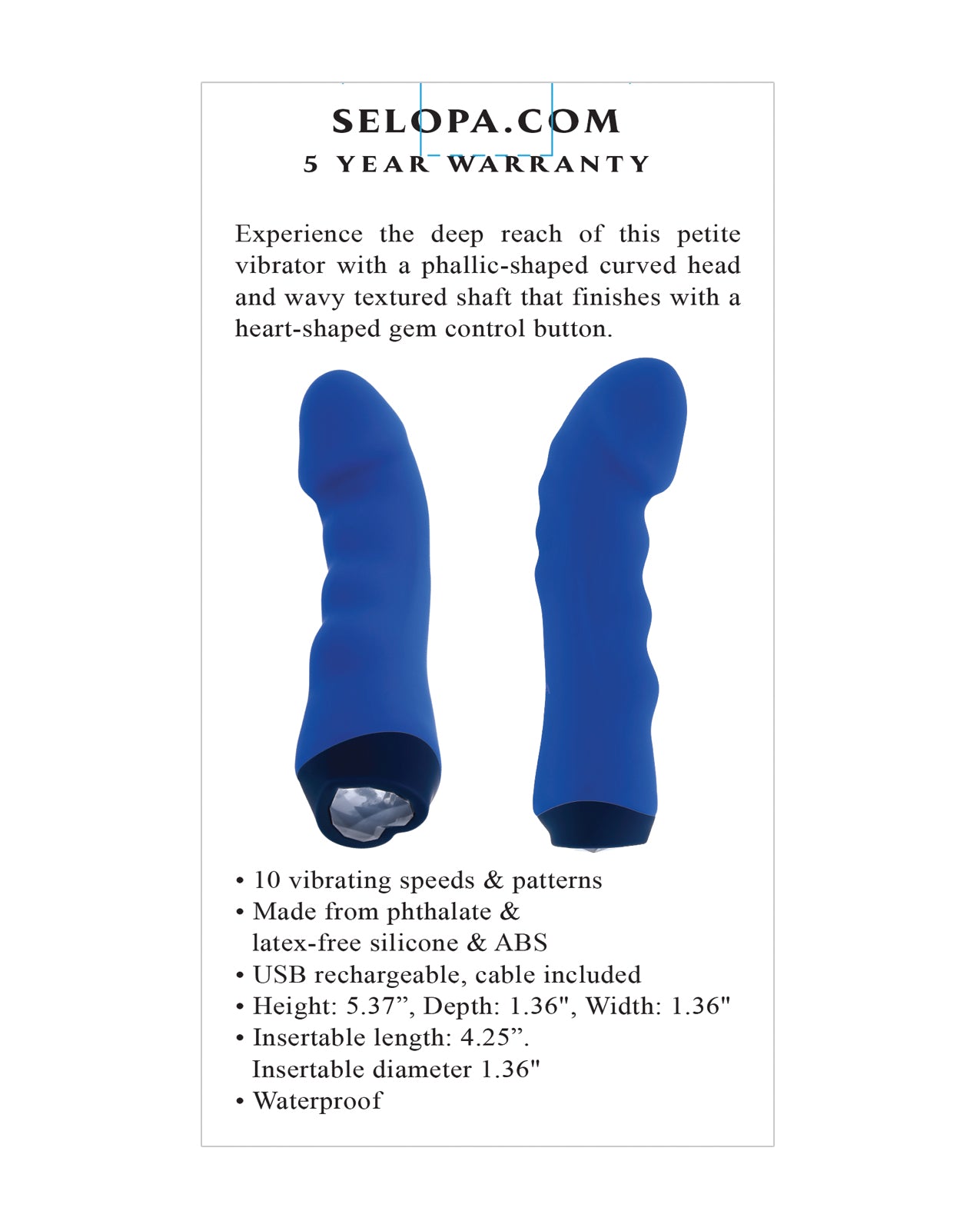 Selopa Blue Banger Petite Vibrator - Blue