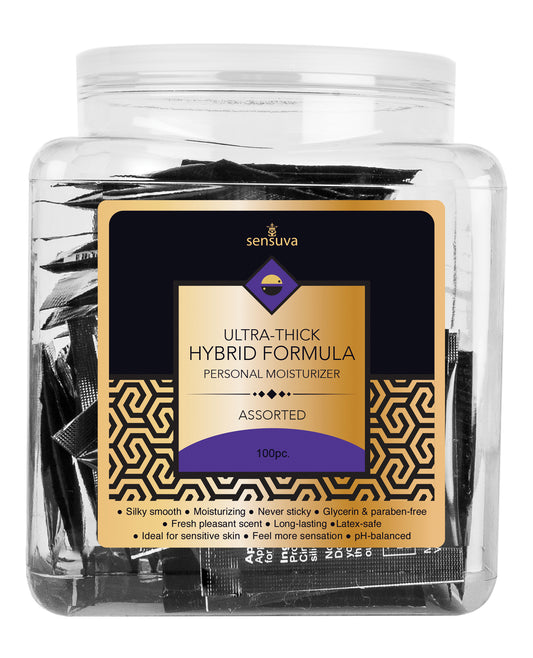 Sensuva Ultra Thick Hybrid Personal Moisturizer - Asst. Tub of 100