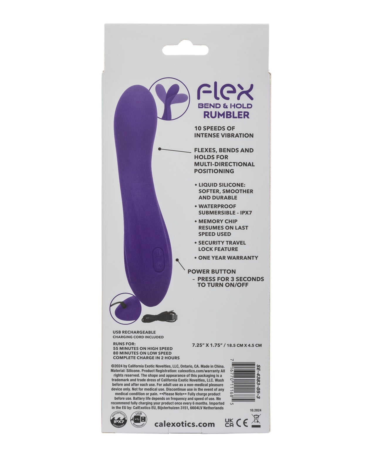 Flex Bend & Hold Rumbler G-Spot Massager - Purple