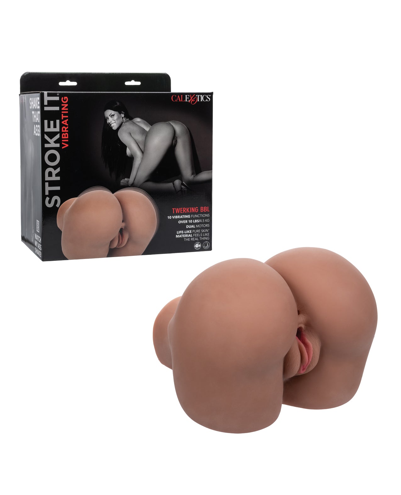 Stroke It Vibrating Twerking BBL - Brown