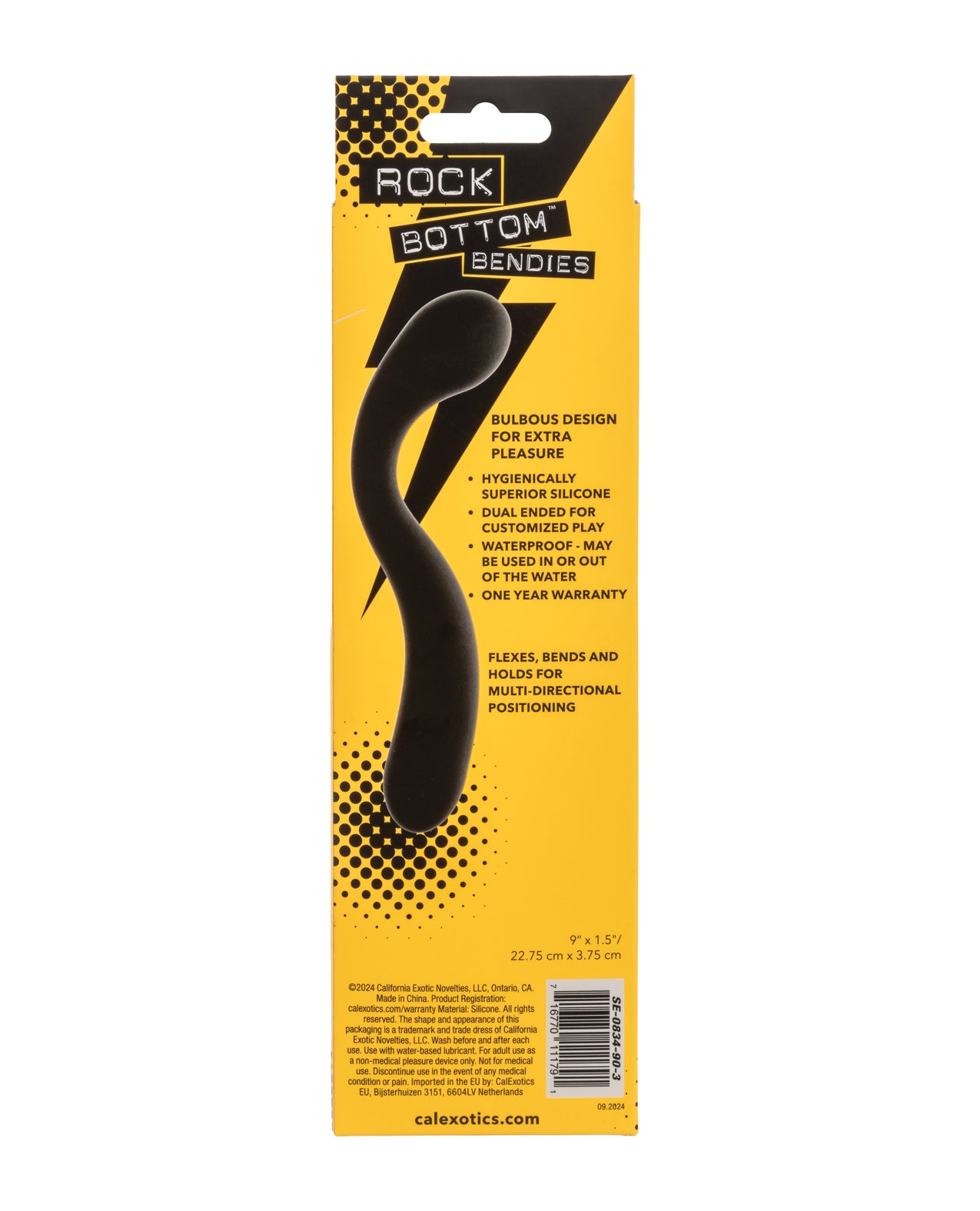 Rock Bottom Bendies Bendy Pleasure Dual Ended Anal Probe - Black