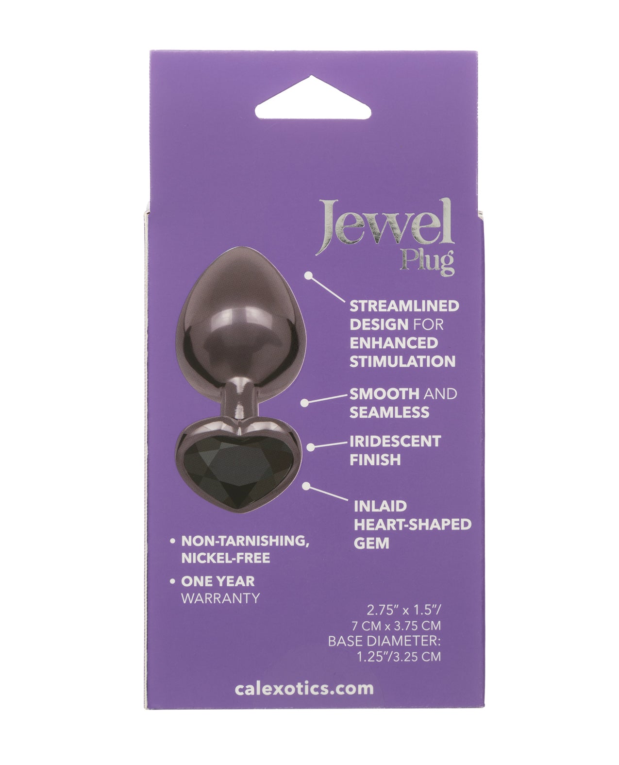 Jewel Black Diamond Heart Butt Plug - Large, Black