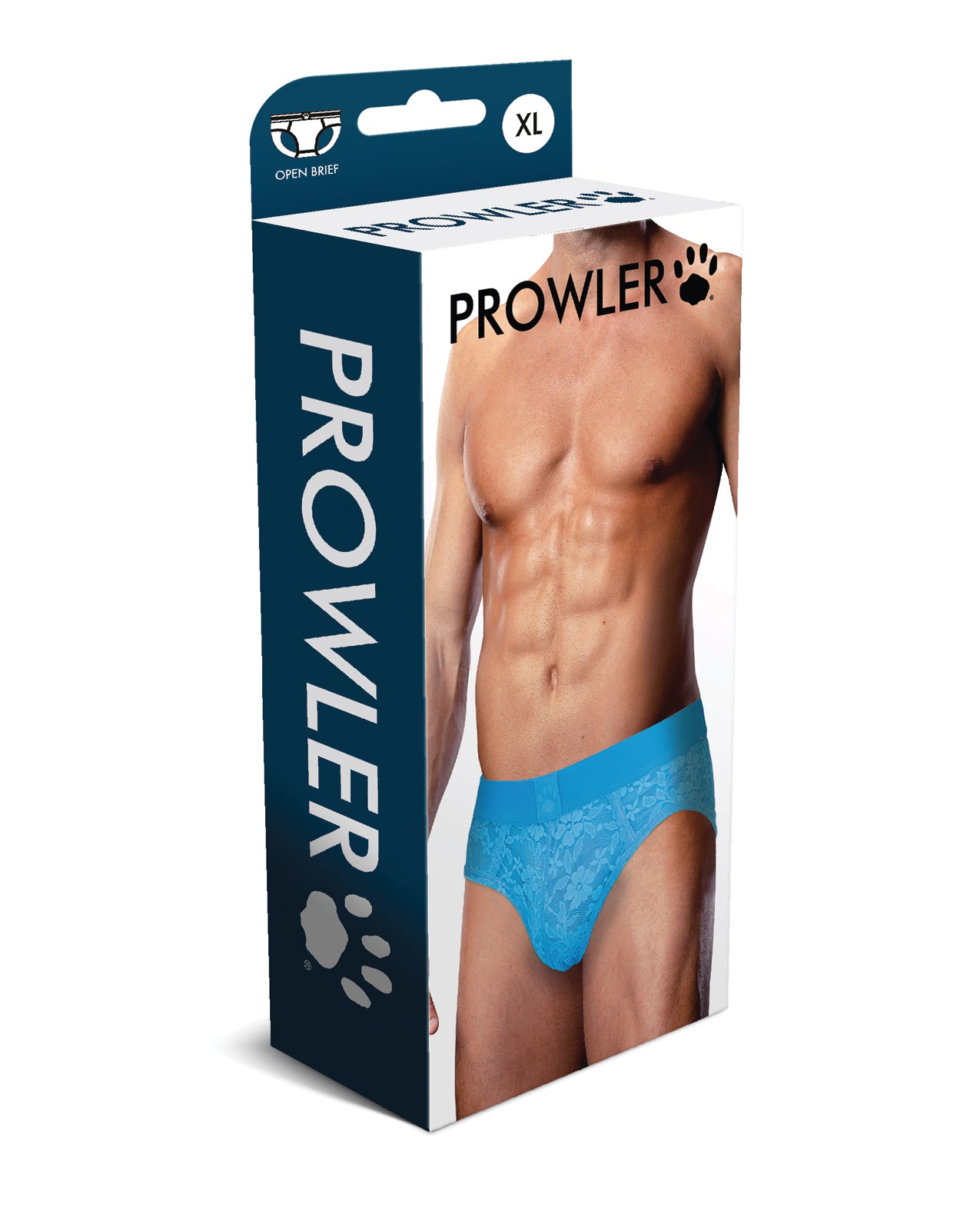 Prowler Lace Open Back Brief - Blue XL