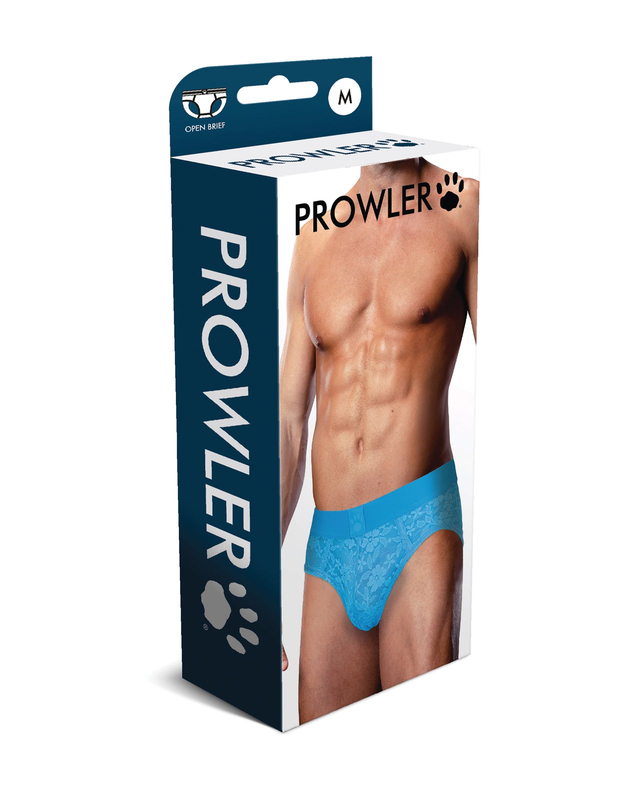 Prowler Lace Open Back Brief - Blue MD
