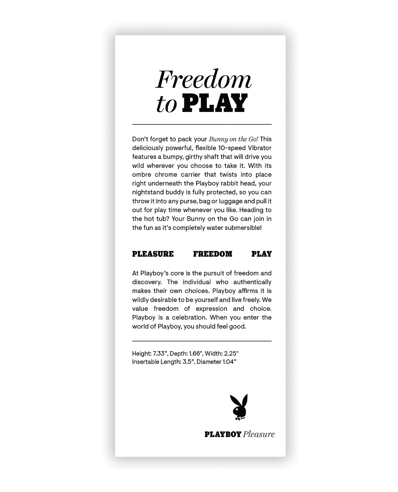 Playboy Pleasure Bunny on the Go