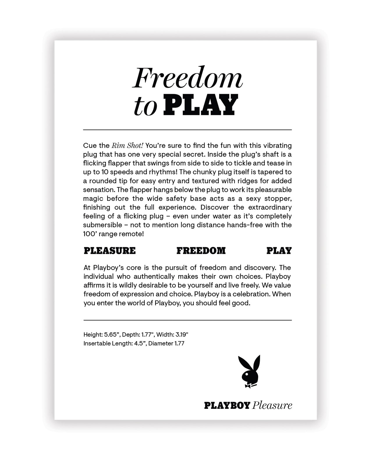 Playboy Pleasure Rim Shot - Black