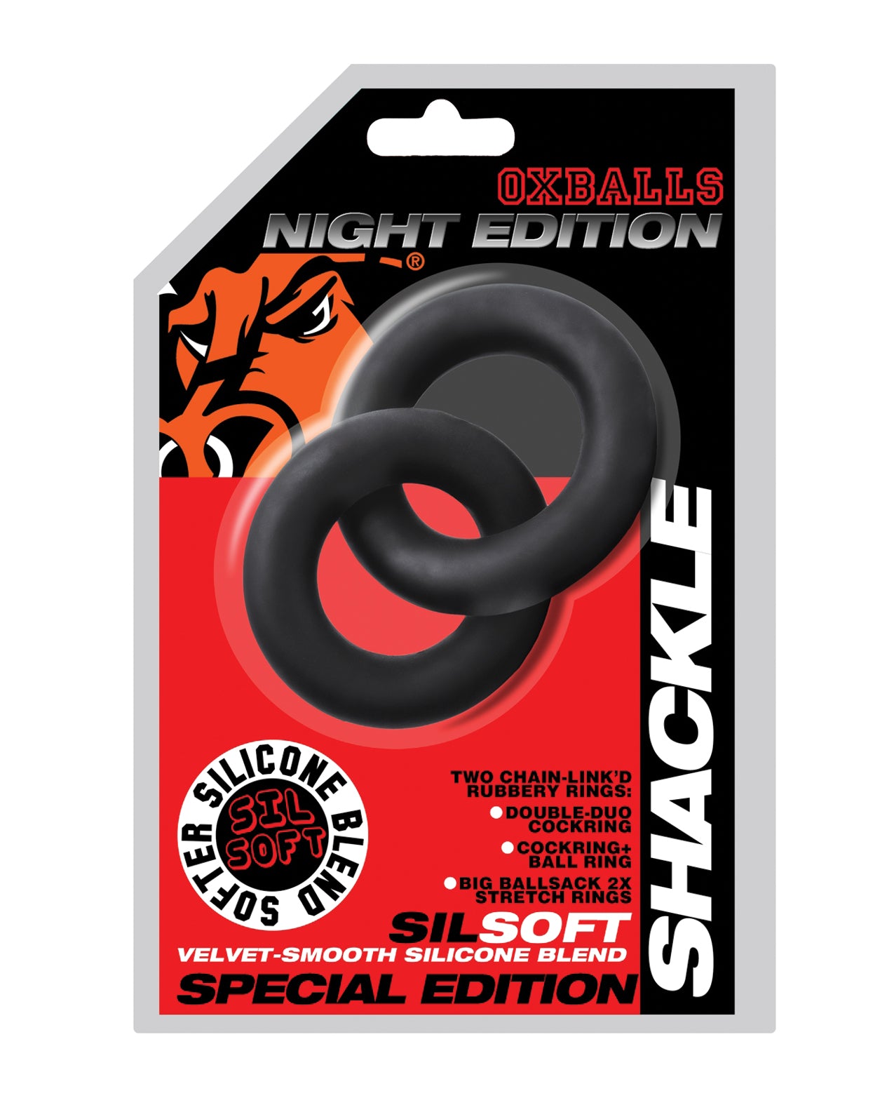 Oxballs Shackle Double Link'd Cock & Ball Rings - Special Edition Night