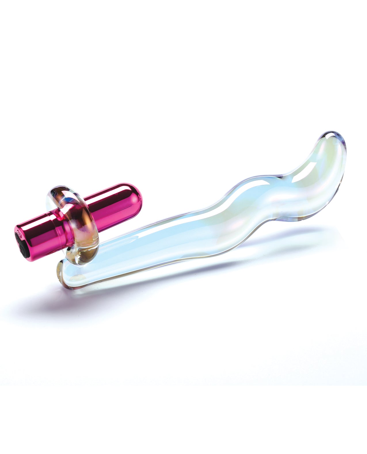 Cristal Twilight Glow Glass Dildo w/Clitoral Vibrator