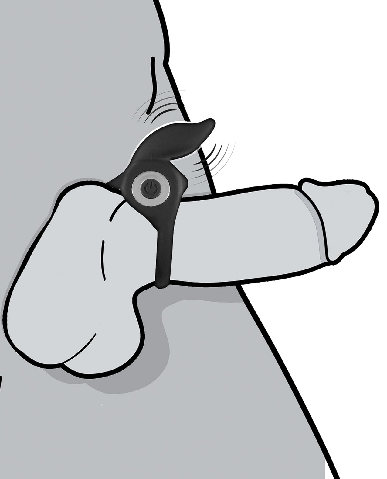 Enhancer Vibrating Rabbit C-Ring - Black
