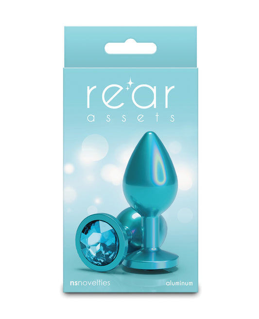 Rear Assets Medium w/Teal Gem - Iridescent Teal