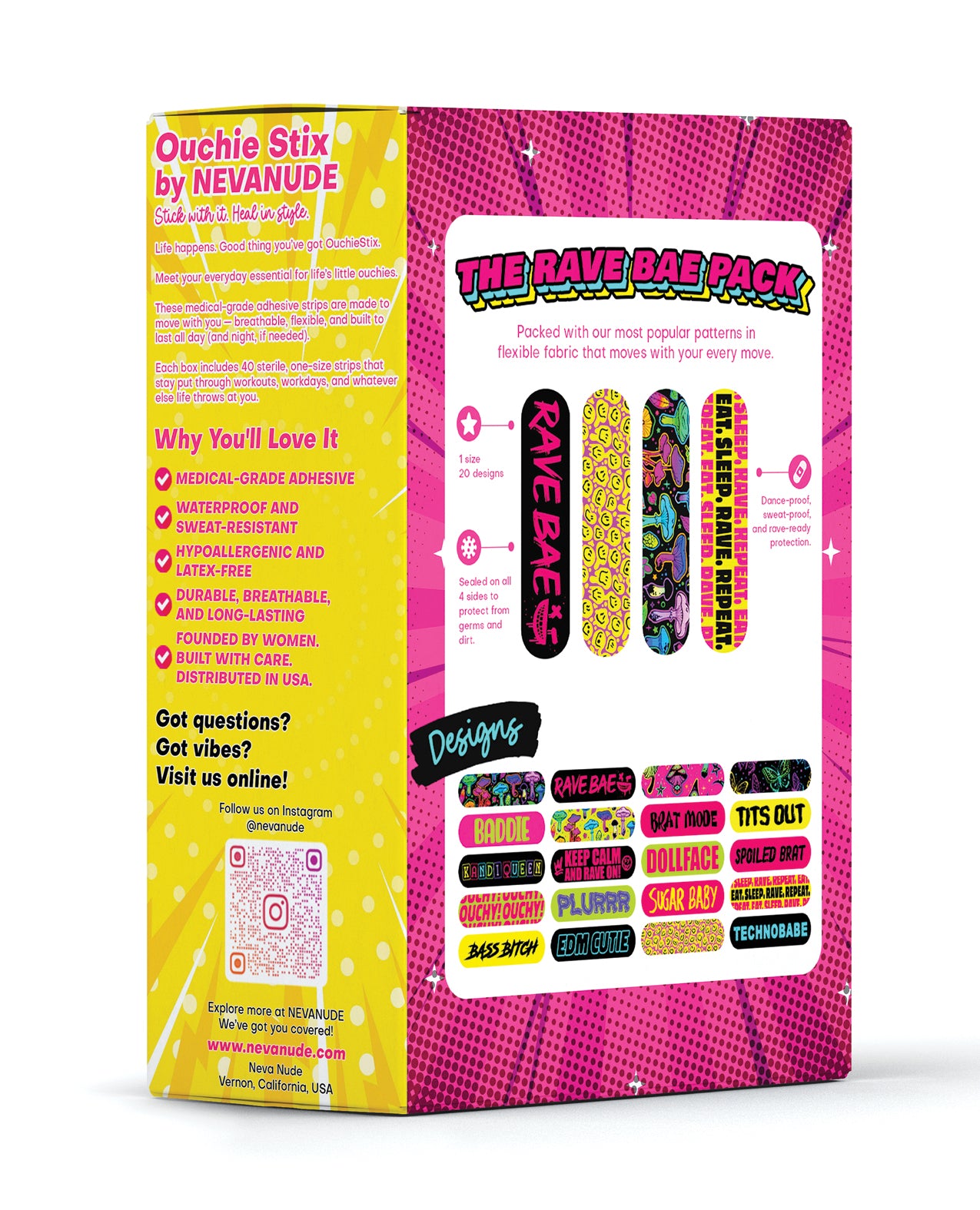 Neva Nude Plur Vibes Ouchie Stix Bandages Pack of 40