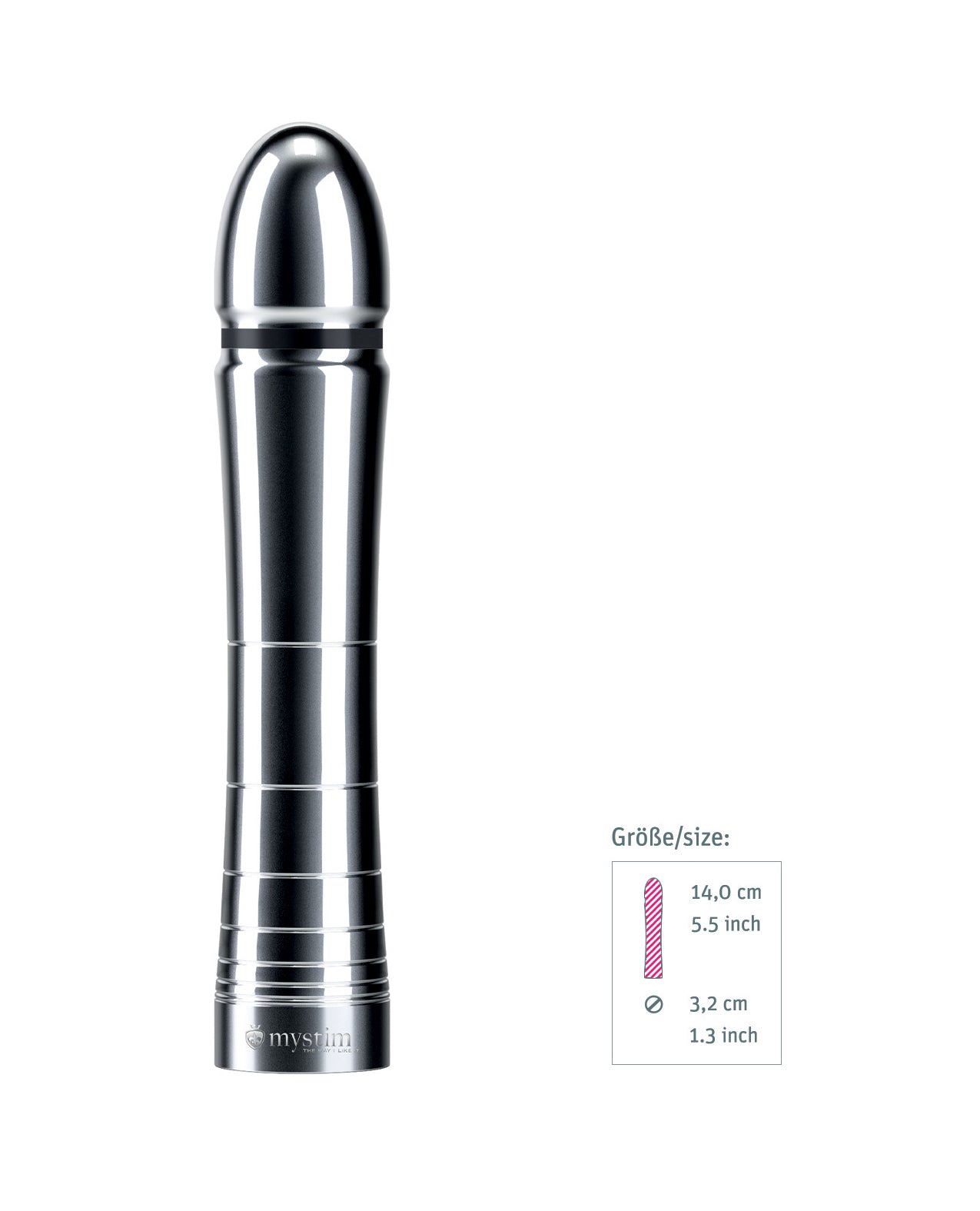 Mystim Glossy Glen e-Stim Aluminum Dildo