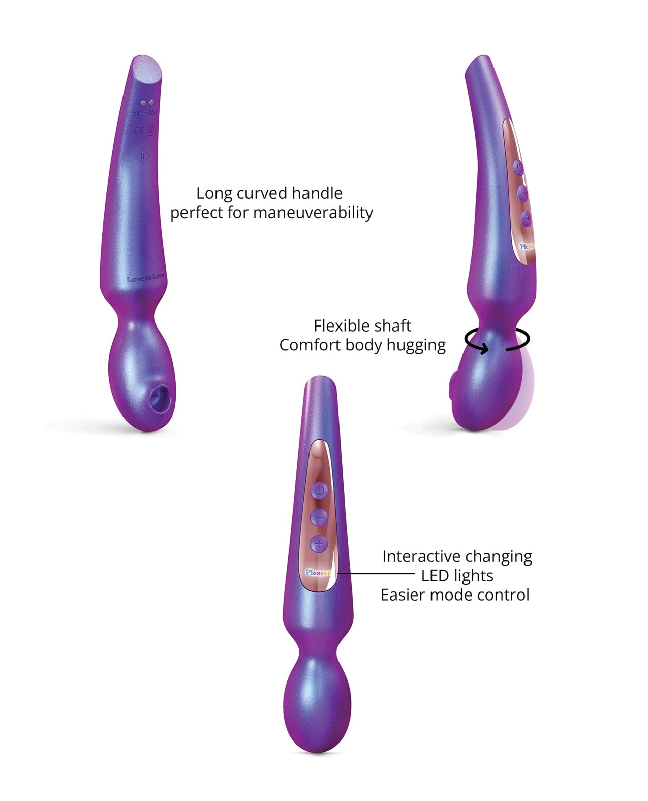 Love to Love Flapping Head Pleaser Wand - Iridescent Night