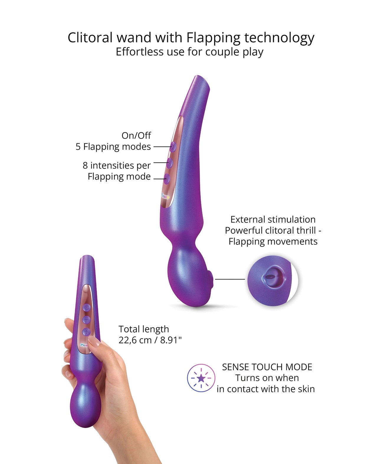 Love to Love Flapping Head Pleaser Wand - Iridescent Night
