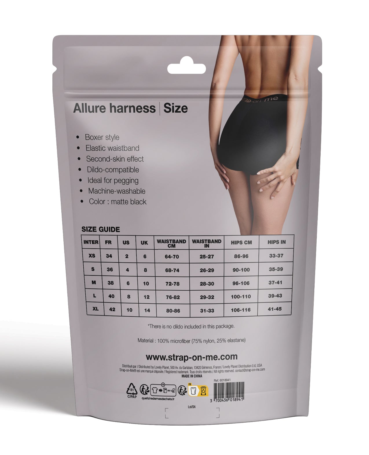 Strap On Me Allure Lingerie Harness - Black SM