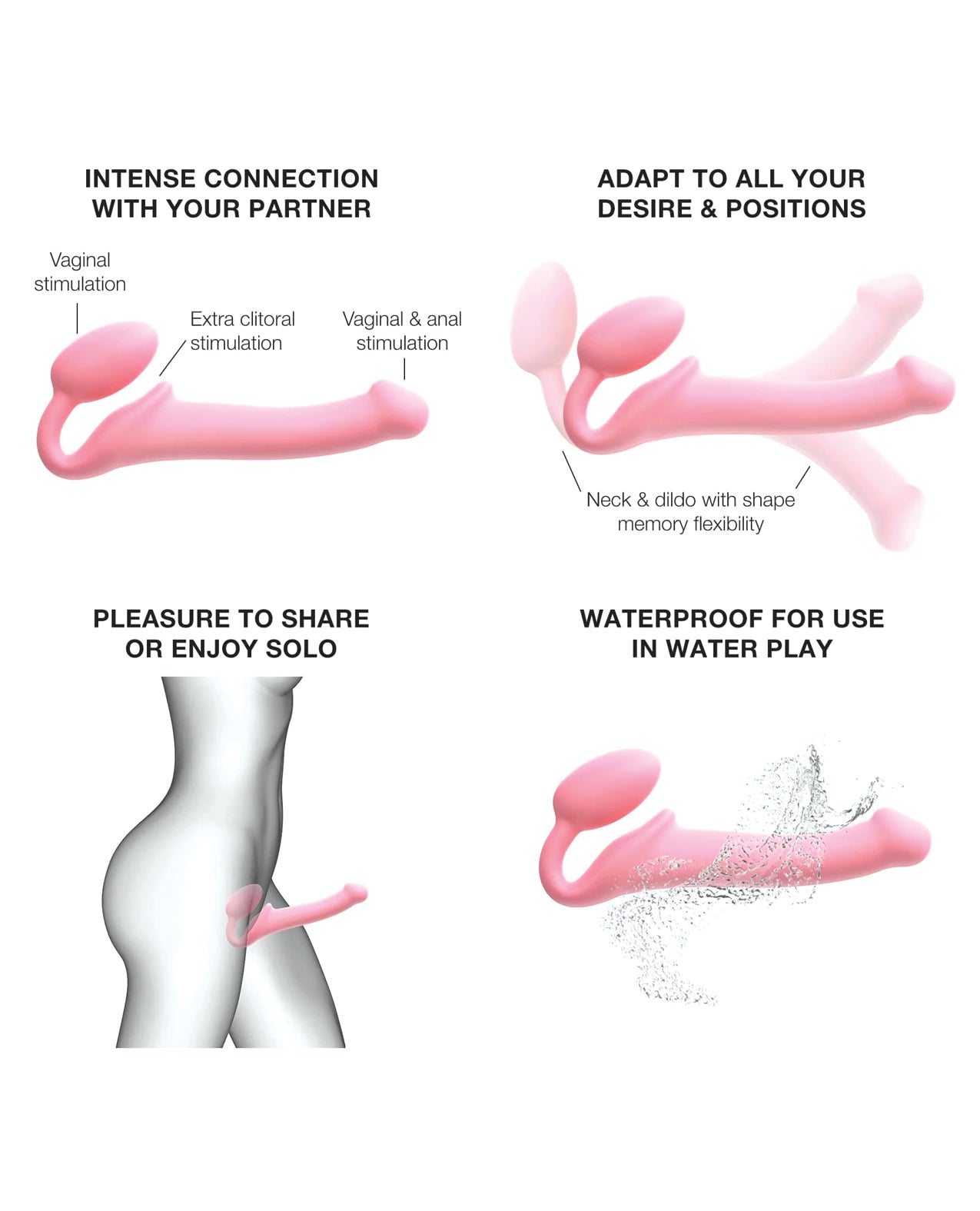 Strap-on-Me Semi-Realistic Bendable Strap-on - Pink
