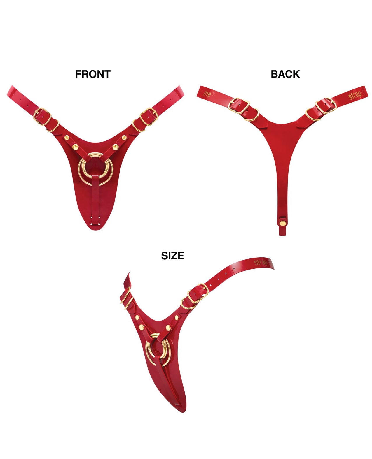 Strap-on-Me Leatherette Harness Fabulous - One Size Red Glossy