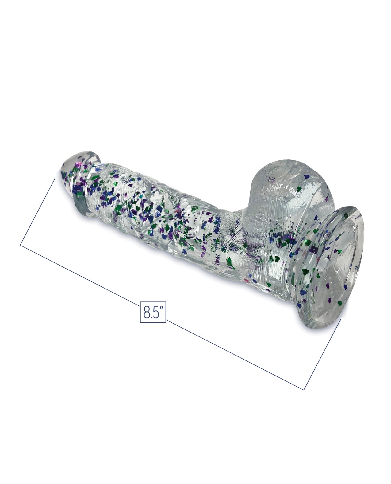 Glittergasm 8.5" Ballsy Dildo - Blue/Purple/Violet