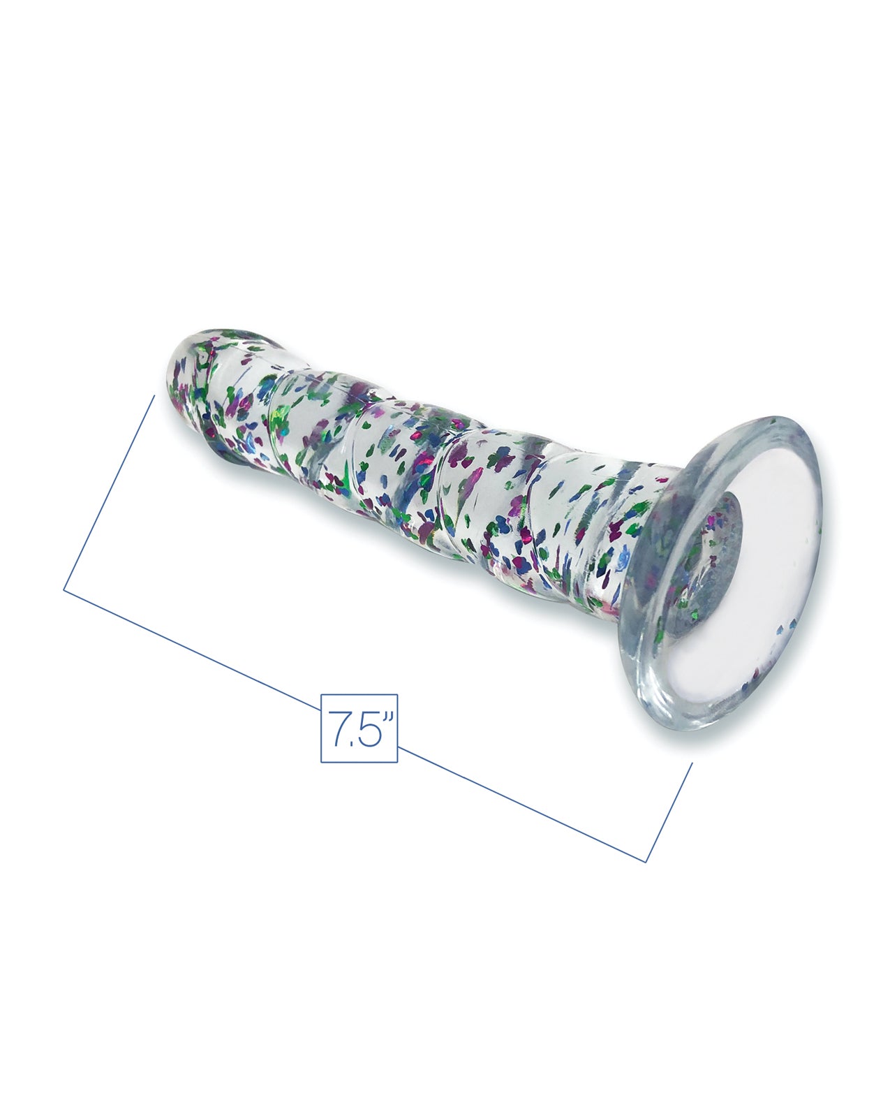 Glittergasm 7.5" Swirls Dildo - Blue/Purple/Violet