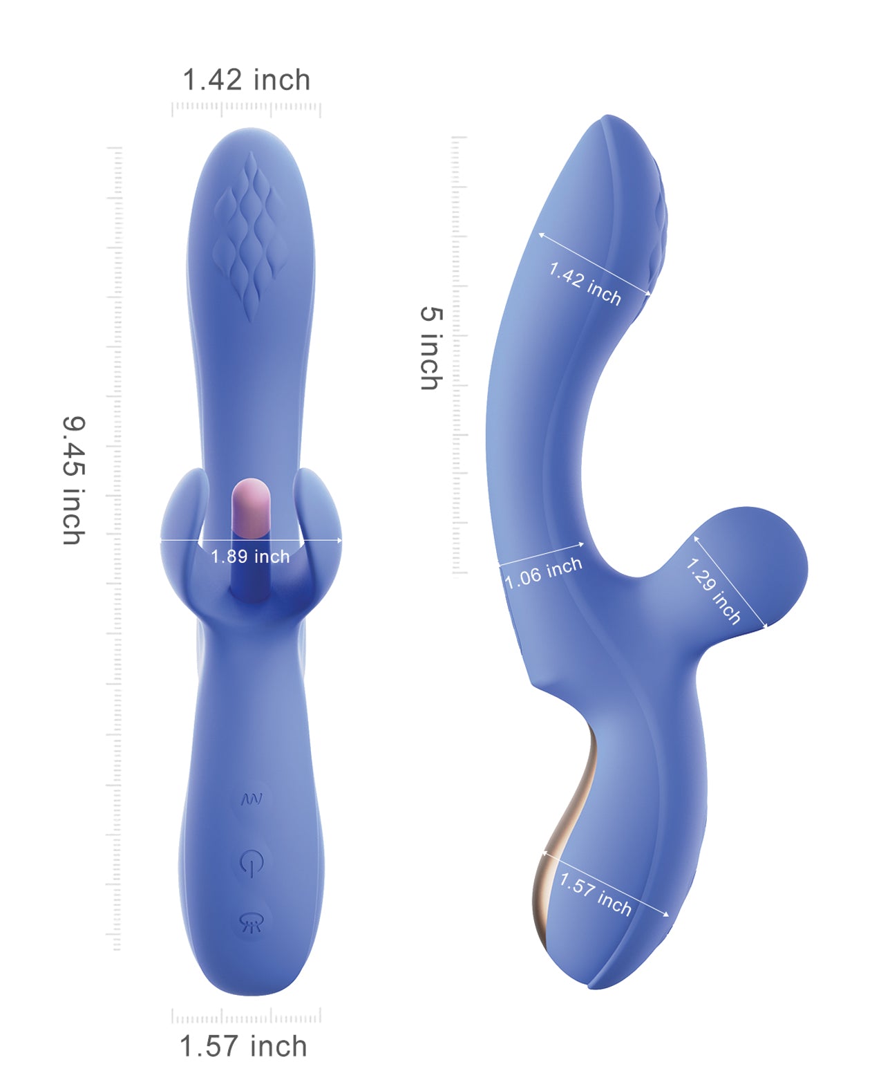 FORTEXA Kinky Finger Flapping Clit & G-Spot Vibrator with App Control Blue