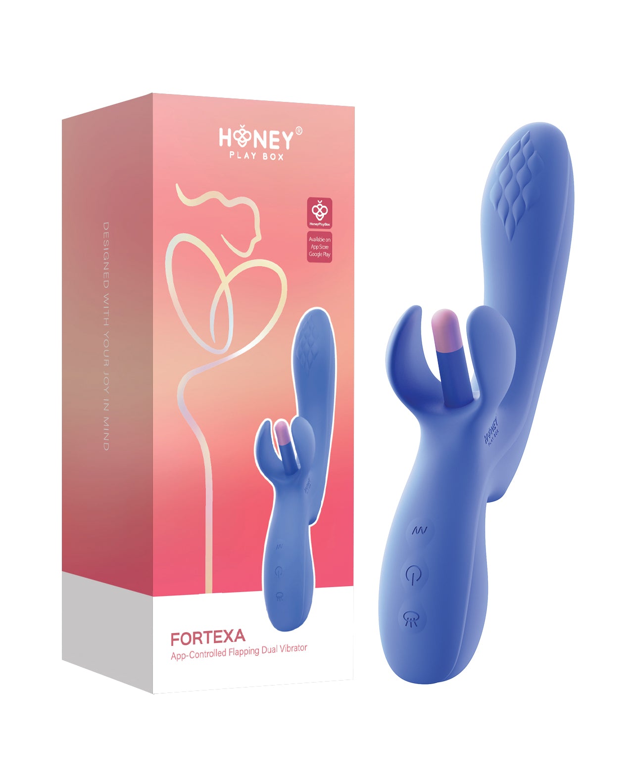 FORTEXA Kinky Finger Flapping Clit & G-Spot Vibrator with App Control Blue