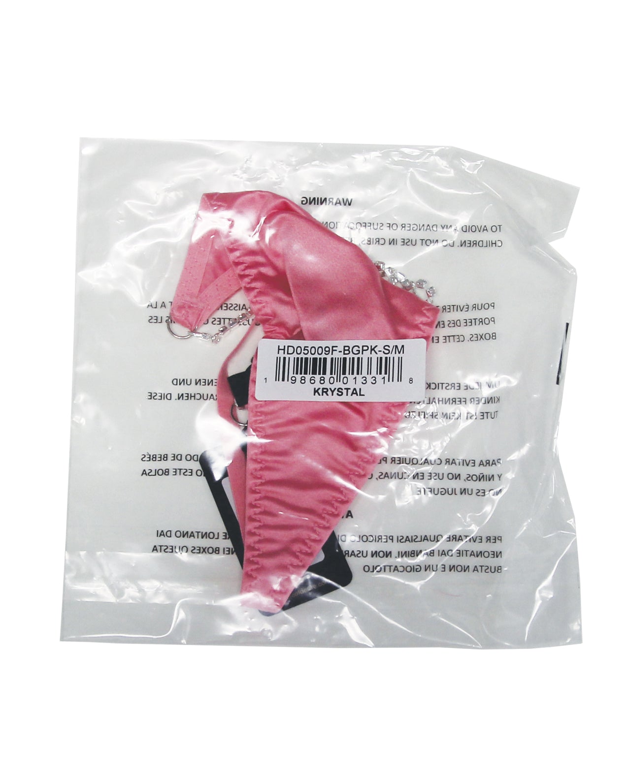 Krystal Side Rhinestone G-String - Pink S/M