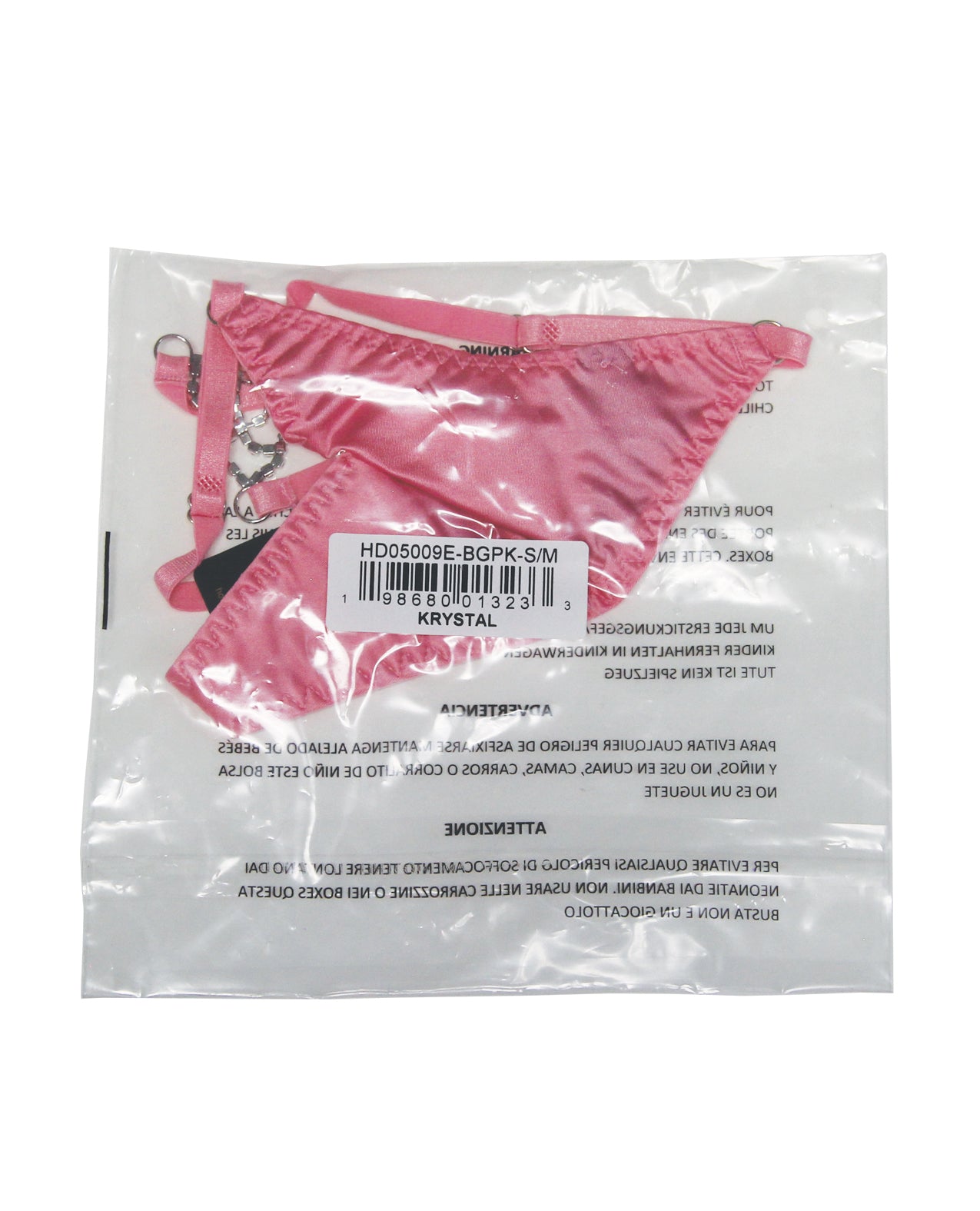 Krystal Rhinestone Net Back G-String - Pink S/M