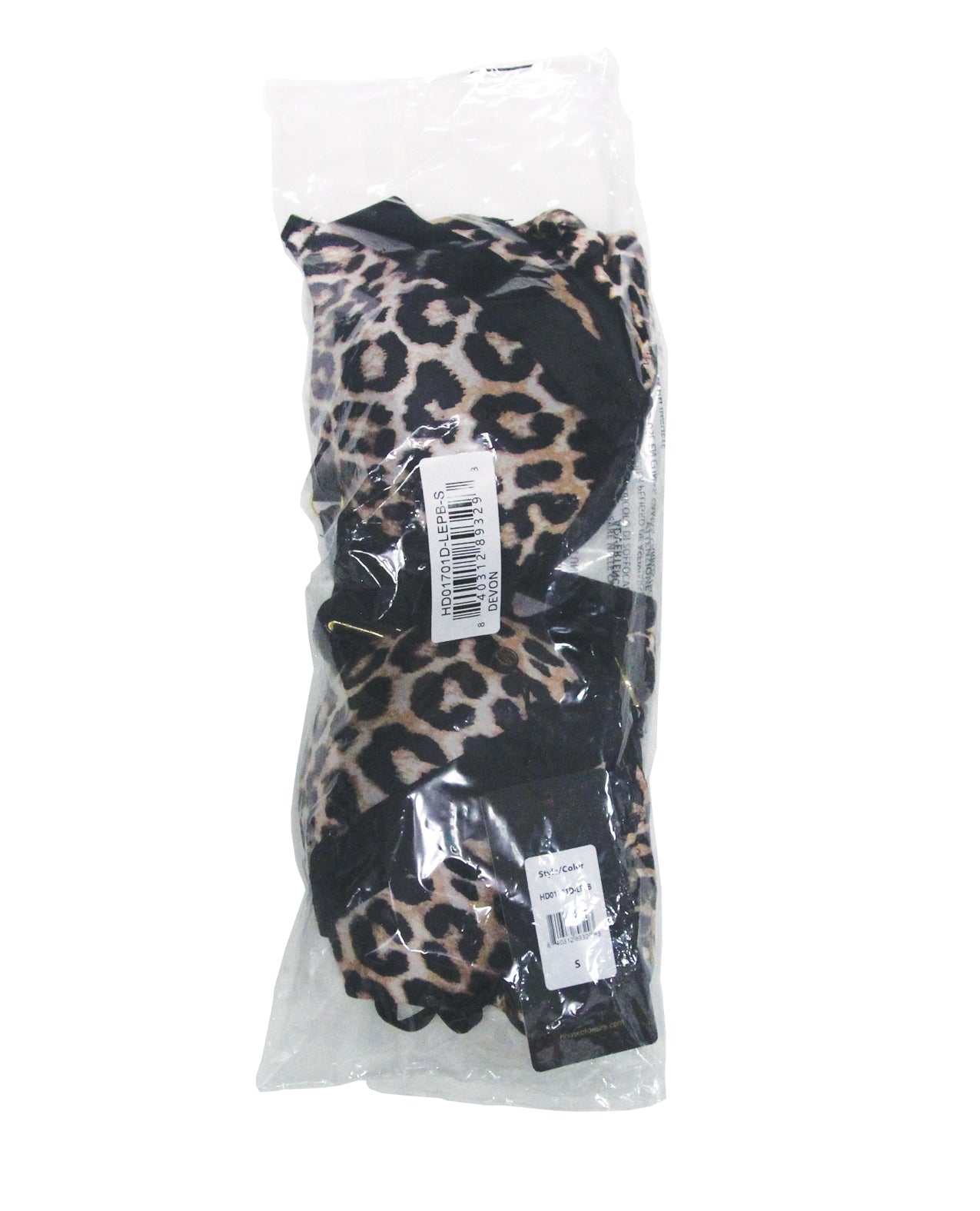 Devon Push Up Bra w/Harness & G-String 3 pc Set - Leopard XL