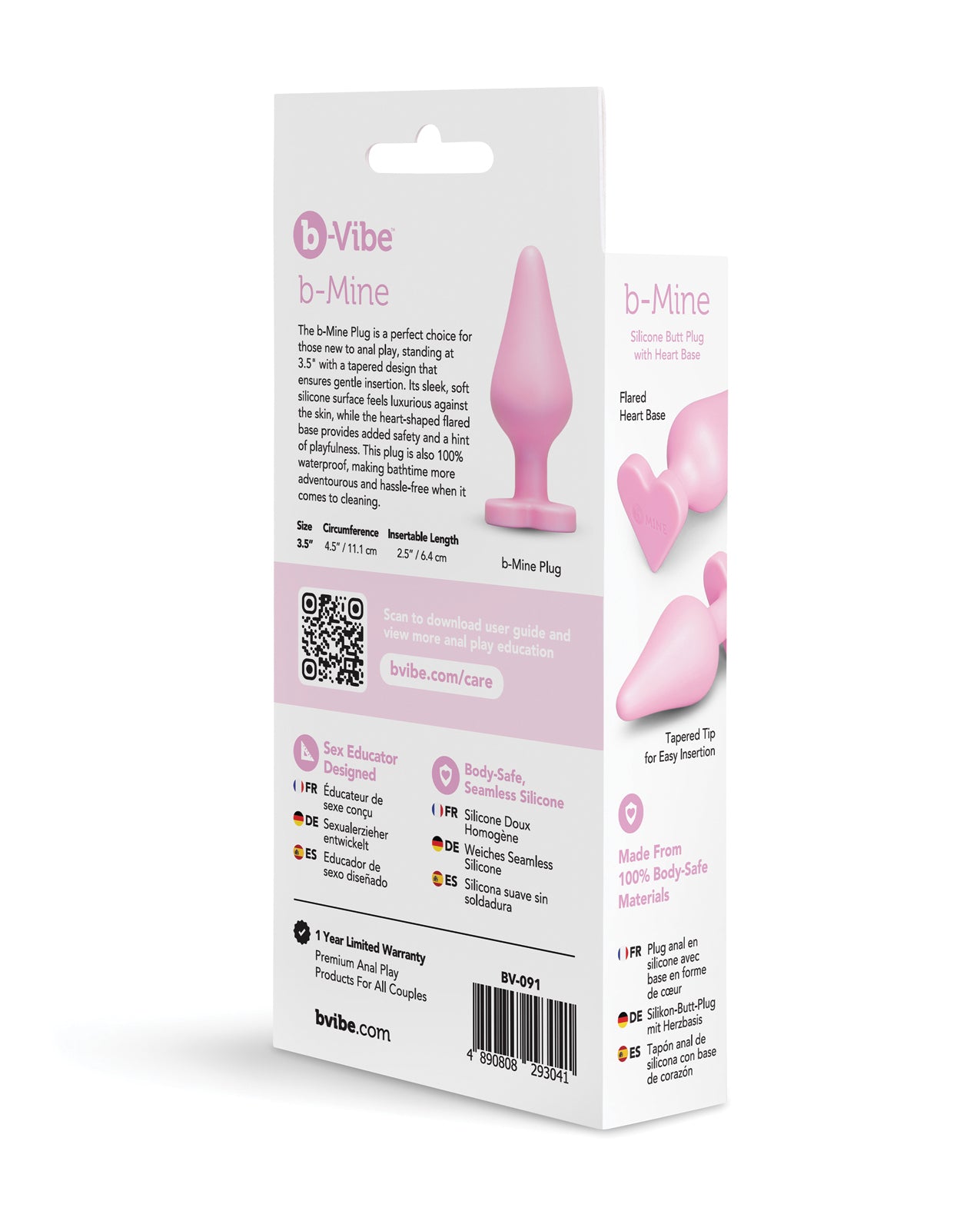 B-Mine Butties - Silicone Butt Plug with Heart Base - Pink
