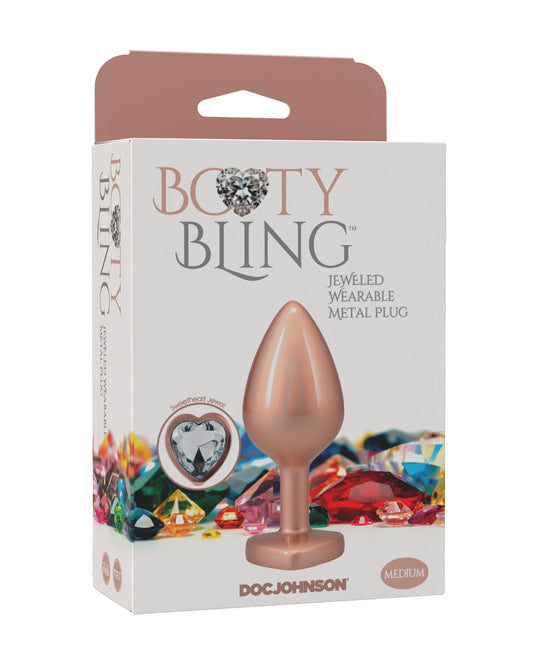Booty Bling Jeweled Metal Plug - Medium Gold